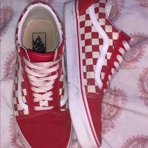 Red checkered Vans